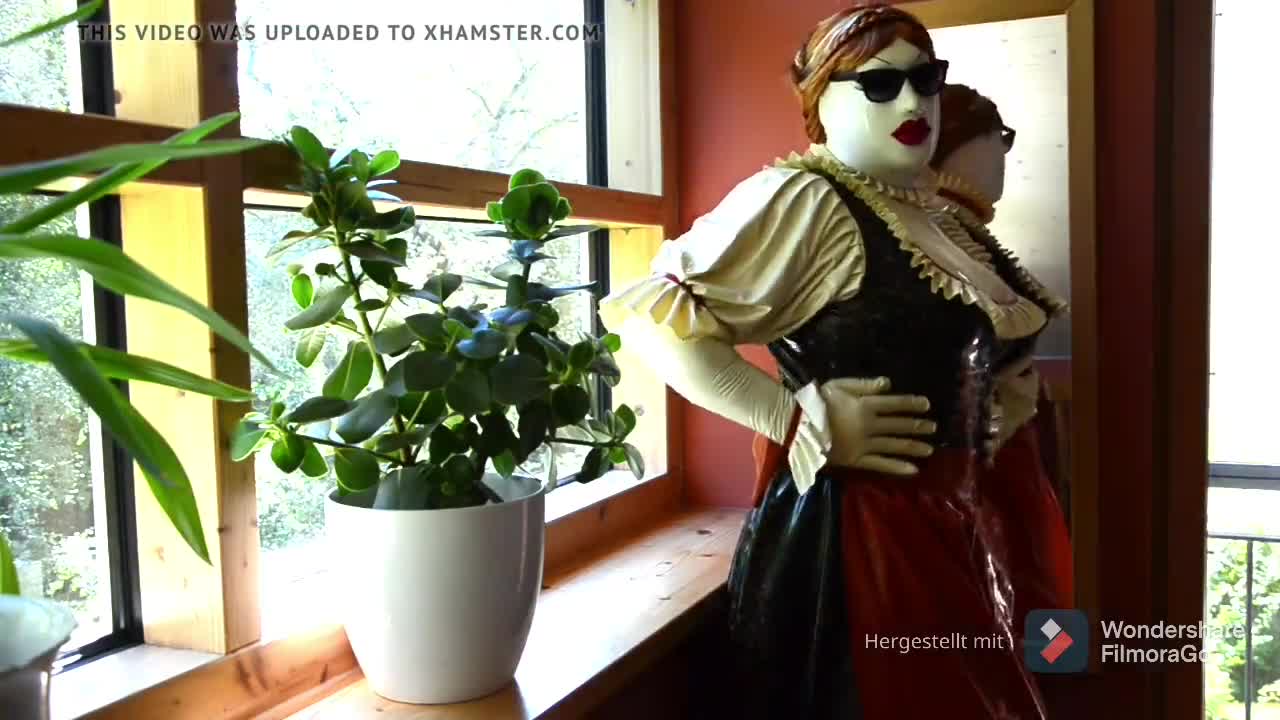 Latex Dirndl with Rubber Mask